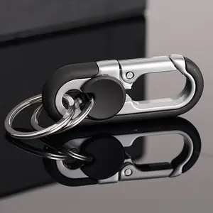Fashionable Men's Zinc Alloy Dual Car Keychain Key Fob, Durable Modern Design with Safety Clip, or Option, Daily Use Stylish Accessory