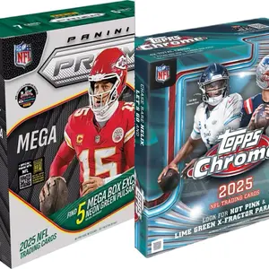 PYT Break #002 | (2x) 2025 NFL Topps Chrome Mega Box, (1x) 2025 NFL Panini Prizm Mega Box.