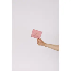 Pre-owned Dior Designer Handbag/Wallet Limited Edition 2023 Hibiscus Cannage Heart Caro Compact Wallet