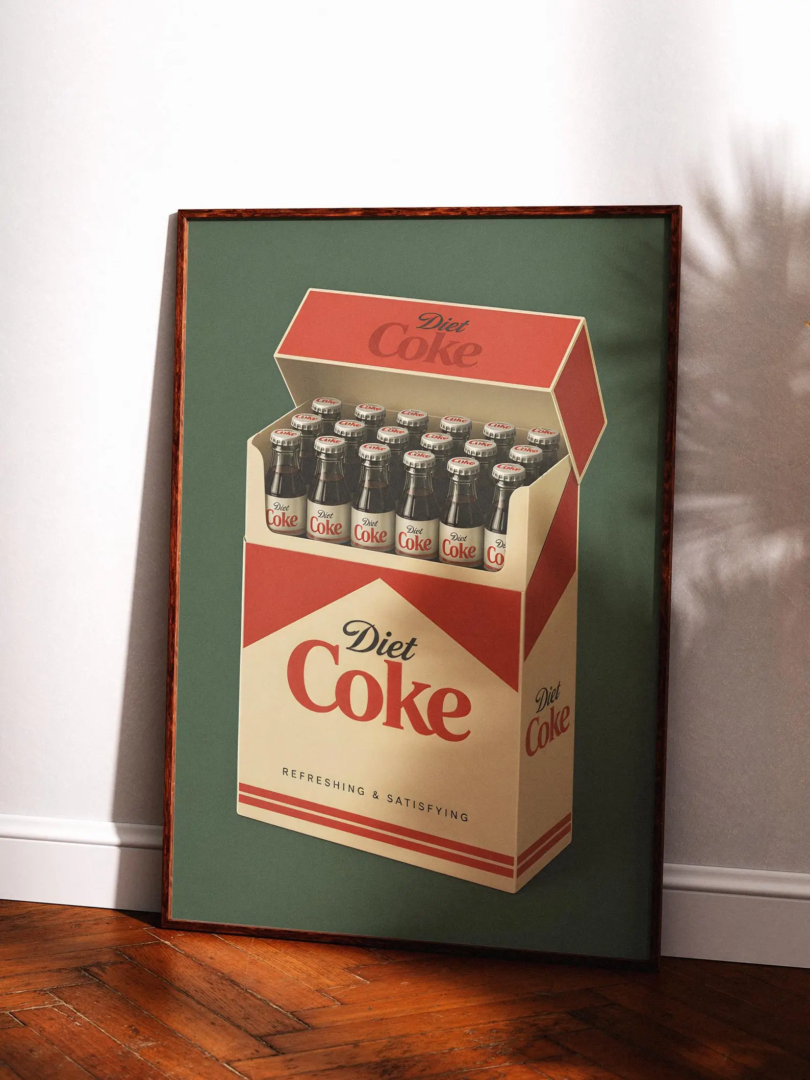 Retro Diet Coke Print Poster, Vintage Soda Can Wall Decor