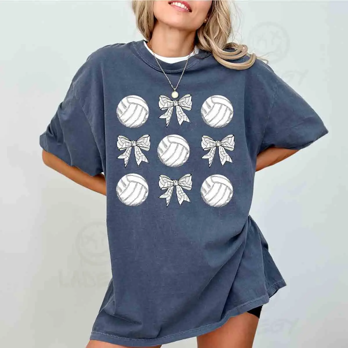 (100% Cotton)Coquette Volleyball Shirt, Volleyball T-Shirt for Women, Cute Bow Volleyball Tee, Girly Volleyball Graphic Shirt, Volleyball Player Gift, Sports Mom Shirt, Comfort Colors Style Tee