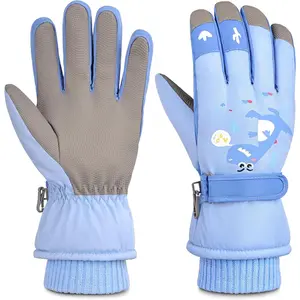 X-GLV09  Children Ski Gloves Kids Waterproof Winter Outdoor Snowboard Warm Gloves for Boys Girls