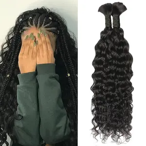 Sell like hot cakes 2024 NEW Human Braiding Hair 20-28inch 3.53oz Water Wave For Braiding Wet And Wavy Micro Braiding Human Hair No Weft Human Braiding Hair Extensions