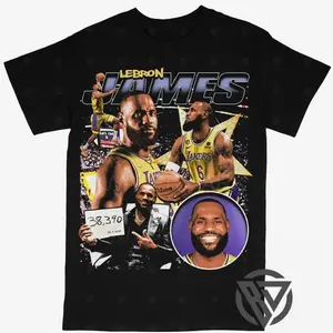 Lebrn James T-shirt For Men Women, For Fans Unisex Casual Streetswear Top Los Angeles Lakers NB4 Basketball (Scoring Title)