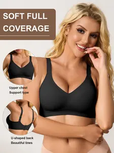 1 piece High-quality seamless jelly women's underwear Daily casual wear Sexy and luxurious - skin-friendly Soft Fabric Bra With underwire and snap fasteners - Shaping and gathering type yoga and sports back support - Without steel ring women's bra