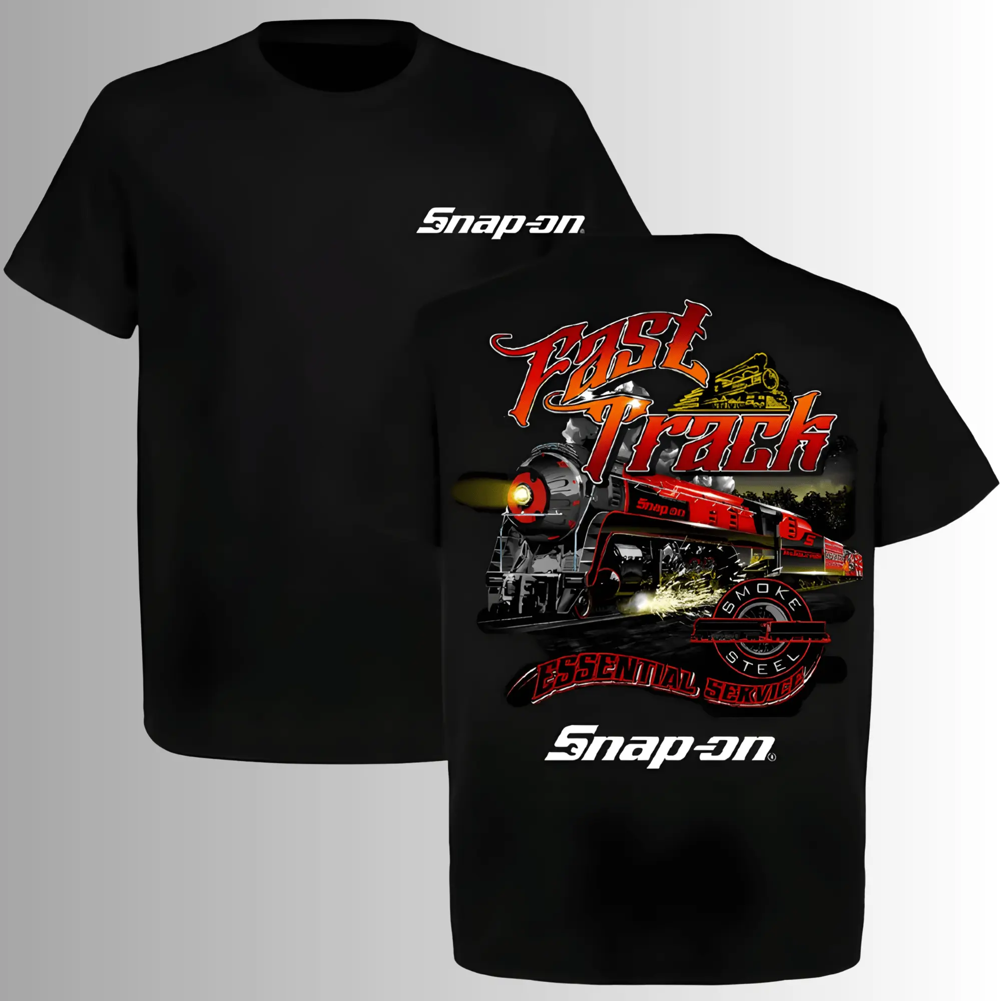 Snap-on Fast Track Steam Train T-Shirt, 2 Sides, Snap-on Essential Service Graphic Tee
