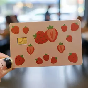 (2 Pack) Cute Strawberry Debit Card Skin High-Quality Vinyl Card Decal Credit Card Cover Scratch-Resistant Water-Resistant Everyday Accessories Card Protection Cardholder