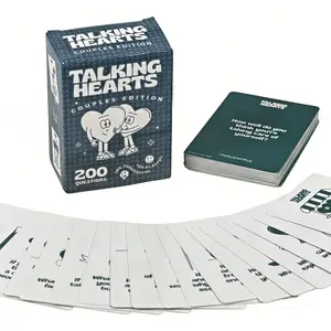 Valentine's Day Talking Hearts Couple Card Deck, 200 Heartfelt Questions + 2 Surprise Cards, Fun & Deep Style, Perfect for Dates and Travel, Tabletop Games