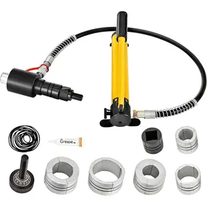 TikTokShopBlackFridayVEVOR Hydraulic Exhaust Pipe Expander, 1-5/8 to 4-1/4 Inch, 10 T Manual Hydraulic Pipe Stretcher, w/4 Dies and 2 Case, for Copper Aluminum Tubes in Car Repairing
