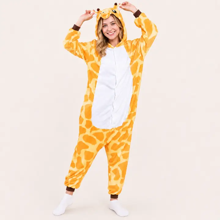 Giraffe Kigurumi Onesie, Soft Fabric, Comfortable Fit, Sleepwear & Loungewear