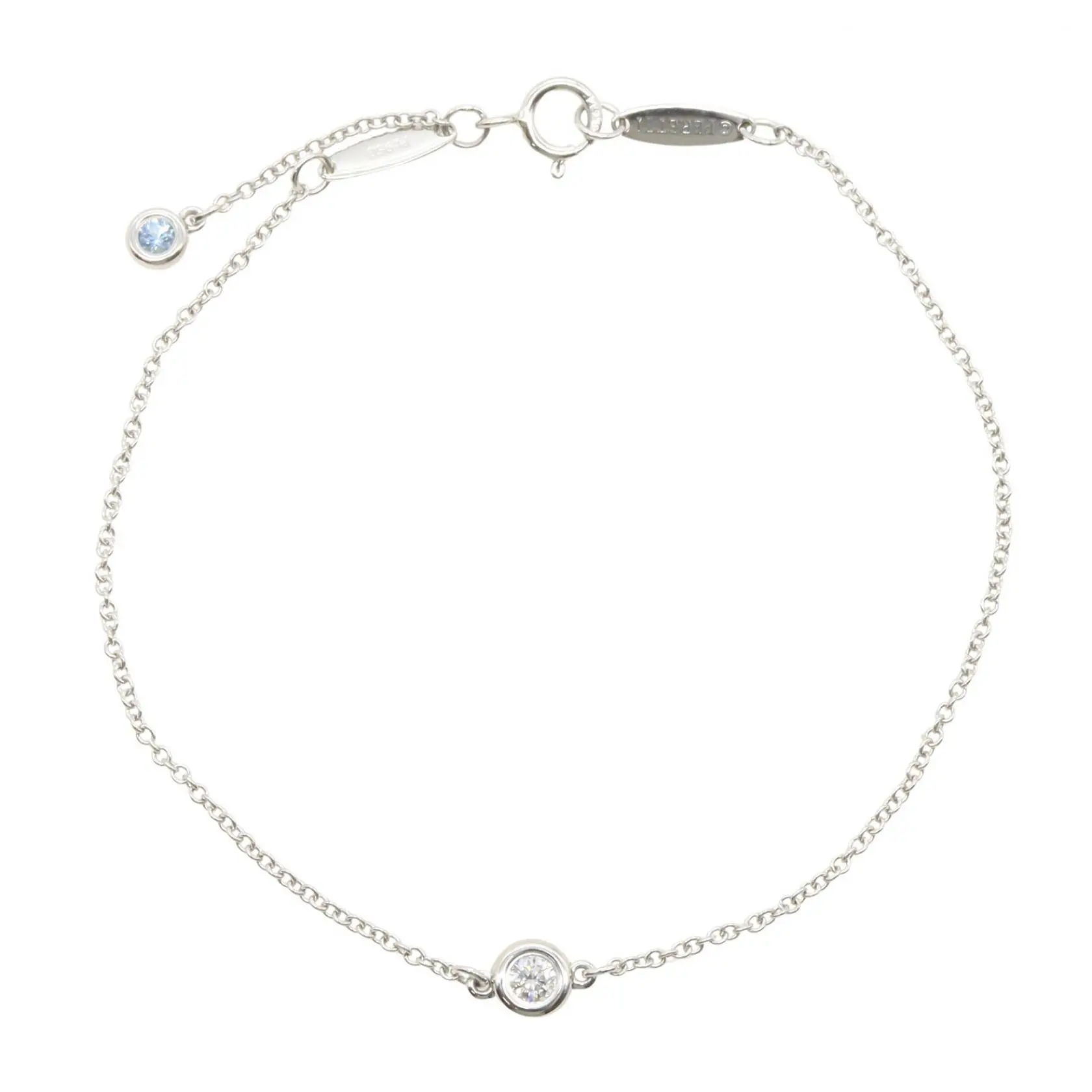 Pre-owned Tiffany & Co. Platinum 950 (Pt950) Small Leather Goods Tiffany＆Co. By the Yard Pt950 Platinum Diamond Bracelet Japan Limited