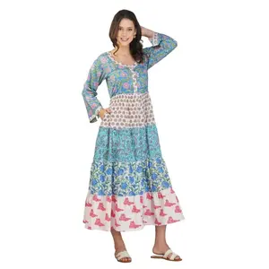 Purple Mohar Lotus Blossom Button-Up Maxi Dress