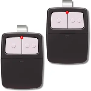 2X Universal Garage Door Opener Remote, Replaces Clicker 375LM, 375UT, KLIK1U, Compatible with , Chamberlain, Genie, Linear - Dual Door or Gate Control - Learn Button & Dip  Ready