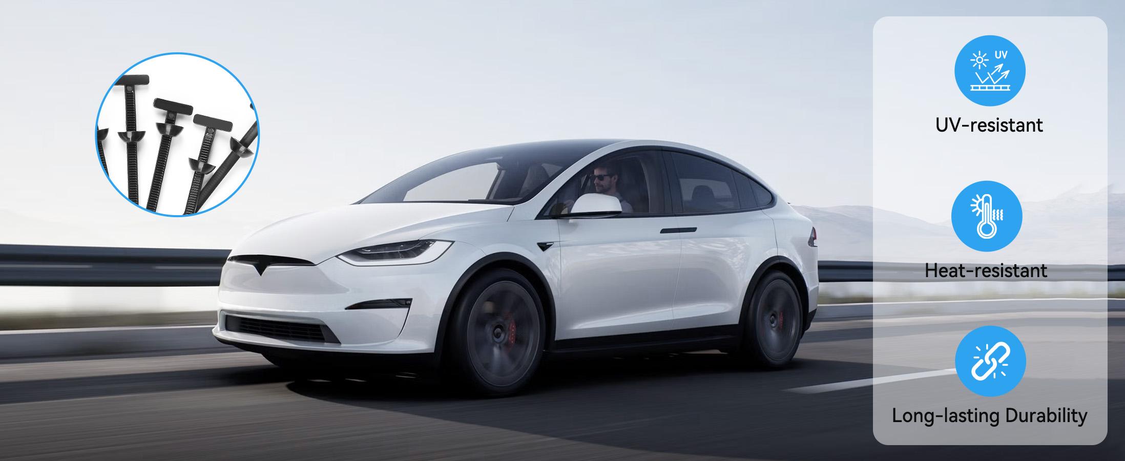 100 Pcs Nylon Universal Cable Tie Buckle - New T Multifunctional Nylon Zip Ties With Pin & Button Design Plastic Cable Fixion Tools Fasteners UV Resistant Zipties for Cars Daily Repair Bumper Clips