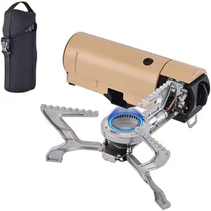 Portable Camping Stove, Foldable Compact Cassette Stove Freely Adjust for Home Outdoor Camping with Storage Bag