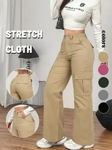GILIPUR Women's Cargo Pants - Casual Comfy Pocket Style, Everyday Wear, Women's Trousers, Suitable for All Seasons, Essential Fashion Pants for Women, Comfortable Cotton Trousers