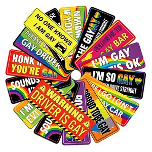 Pride Rainbow Magnet Bumper Stickers – Reusable Funny Car Magnets 7.8 x 3.1 Inches, Vehicle Accessories for Cars, Trucks & Fridge Decor