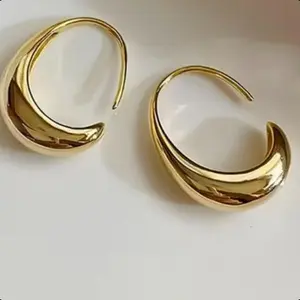 Hypoallergenic Golden Earrings in Stainless Steel Anti-fade Comfortable & Versatile Simple Elegant Fashionable Women's Jewelry for Daily Wear Parties Exquisite Gifts hypoallergenic surgical steel earring