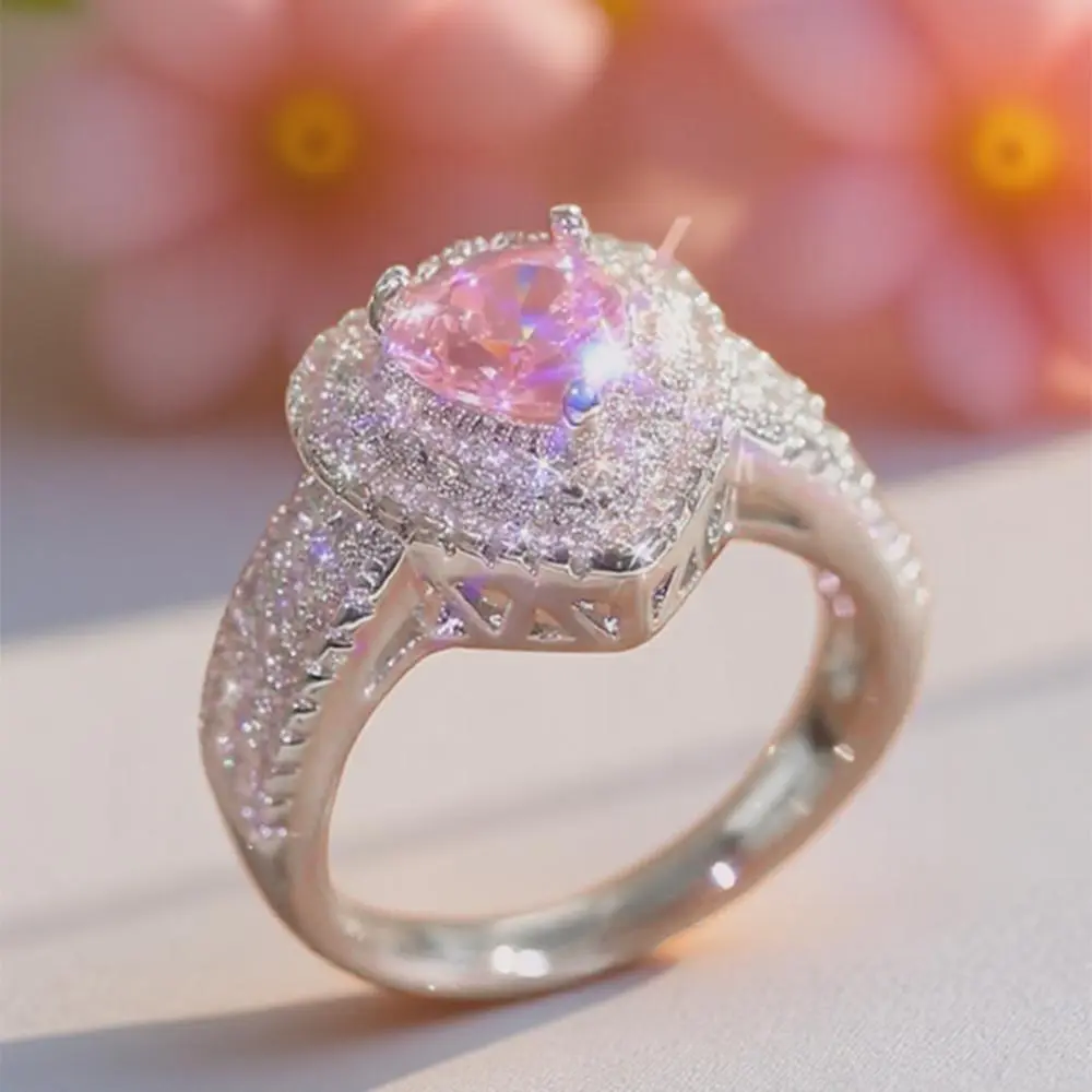 Stylish Minimalist Heart-Shaped Ring-Eye-Catching Design for Brides, Engagements, Commitments, Anniversaries, Birthstone Rings, Accessories, Party Outfits, Valentine’s Day Gifts, Gifts for Girlfriends, Women’s Fashion Jewelry