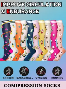 10 Pairs Unisex's Compression Socks, Athletic Running Socks, Sports Socks for Running, Nurses, Pregnant Women, Comfy Breathable Sports Socks for Daily Wear