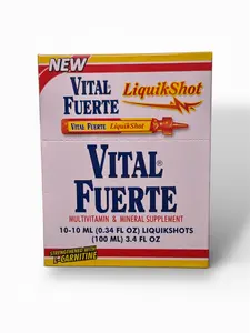 VITAL FUERTE, Liquid Shot Dietary Supplement 10 count- Suplemento Multivitaminico, 10 viales  (Pack of 1)
