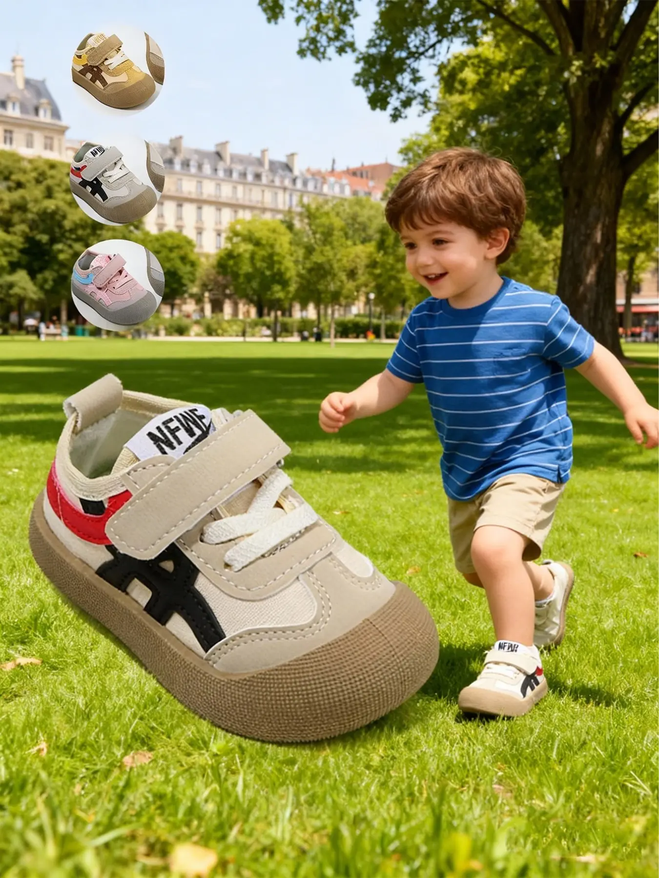 Baby Toddler Colorblock Velcro Walking Shoes -, Stylish Cool Style, Adjustable Velcro, Scientific Bend Protection, Breathable Inner Lining, Soft Non-Slip Sole, Spring & Fall Daily Walking & Play, Walking Shoes Babies Toddler Shoes Infant