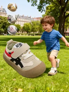 Baby Toddler Colorblock Velcro Walking Shoes -, Stylish Cool Style, Adjustable Velcro, Scientific Bend Protection, Breathable Inner Lining, Soft Non-Slip Sole, Spring & Fall Daily Walking & Play, Walking Shoes Babies