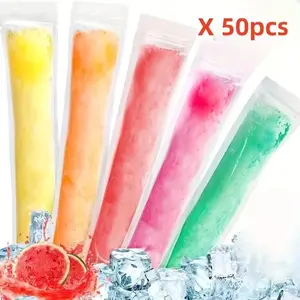 50Pcs Disposable Popsicle Bags | Ice Pop Bags for Homemade Freezer Snacks & Summer Treats