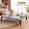 【familyfun】Cozila Classic Plaid Raised Dog Bed for Large Dogs - All-Season Pet Cot with Breathable Fabric, Removable Plush Mat, Stable Metal Frame, Non-Slip Portable Design, Drier Paw Contact, Heat Reduction for Indoor & Outdoor Use family