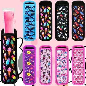 Reusable Ice Pop Holders Set, Colorful Reusable Ice Popsicle Sleeves, Yogurt Straw Stand, Summer Storage Rack, Home Essentials, Ice Cream