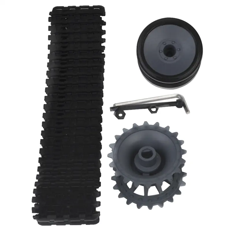 SNT109 Rubber Tracks - 20 cm Long, 4.5 cm Wide, 50 x 33 mm, Compatible with Go Kart, ATV, UTV, Includes Plastic Components, Black Coupling Tool, Hex Wrench, Orbit, 1x Plastic Load Wheel