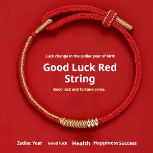 2026 Year of the Horse, Zodiac Year Red Rope Bracelet for Women, Versatile Tai Sui Red Rope, Handmade Red Woven Rope Bracelet