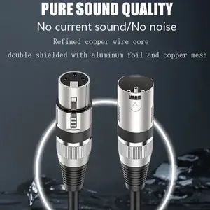 Professional record-grade XLR balanced microphone cable 2-piece set, Cat5e classified cable 3-cone male and female heads, soft circular connector, specifically designed for amplifiers/speakers