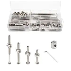 Crib Screws Hardware Replacement Kit - M6x40/50/60/70/80 mm Hex Drive Socket Cap Screws Barrel Nuts,16 Set Bolts &Barrel Nuts Set