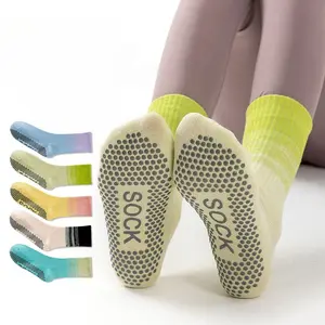 Yoga socks women's tube socks professional fitness Pilates silicone non-slip jumping dance long socks gradual changecompressionsocks grip socks gym fits pilates reformer
