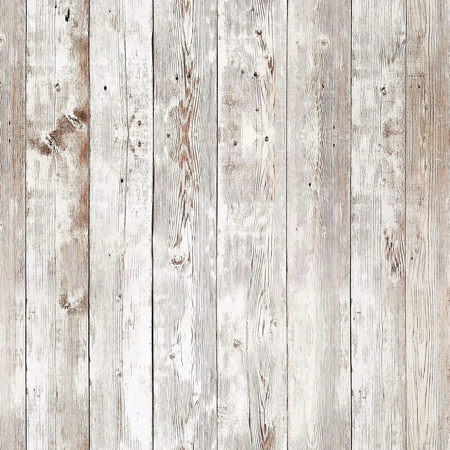 Wood Wall Paper Decorations 17.7x276 Inch, Shiplap Peel and Stick Wallpaper Designs, Self Adhesive Shelf Liners, Reclaimed Removable Vinyl