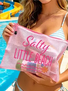Waterproof beach bag with ocean wave print, Lightweight travel bags, large transparent capacity with nylon zipper, lightweight and durable, ideal for beach, swimming, diving and summer travel, perfect gift for holidays, weddings, Mother’s Day