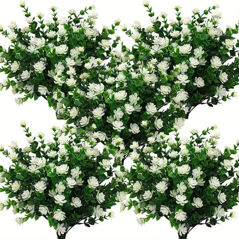 Artificial Flower Decorations Set - 30/20/10 Bundles UV-Resistant Faux Flowers Shrubs & Faux Greenery, Car Interior & Patio Garden Decoration, Window Decor Accessories, Long-Lasting Plastic Plants
