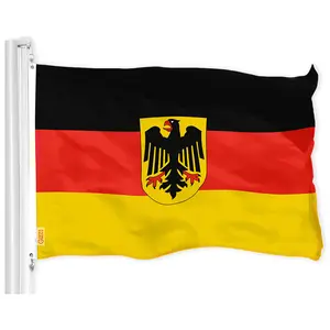G128 German State Ensign Flag German Eagle Flag 3x5 feet Printed 150D, Indoor/Outdoor, Vibrant Colors, Brass Grommets, Quality Polyester, Much Thicker More Durable Than 100D 75D Polyester