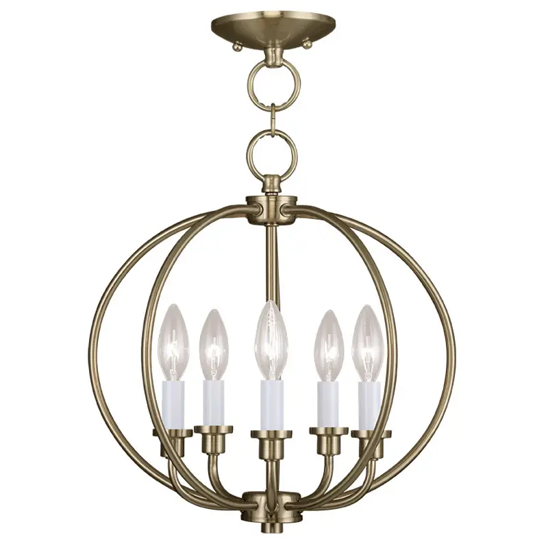 5 Light Antique Brass Chain Lantern/Ceiling Light fixture with Steel base material