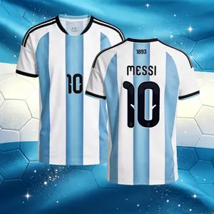 10# Messi 2026 Home Short Sleeve Soccer Jersey Blue and White Casual