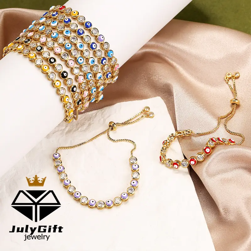 Fashion Oil Drip Magic Eye Bracelet Colourful Oil Drip Magic Eye Bracelet Adjustable