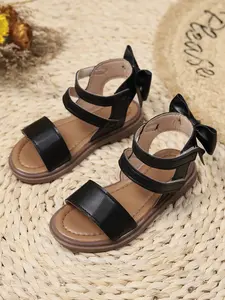 Sweet Bow Knot Kids Sandals, Bow Decorated Sandals, Soft Non-Slip Comfortable Breathable, Summer Fashion Casual Shoes for Girls, Trendy All-Season Wear