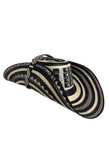 Colombian Sombrero Vueltiao 21 Vueltas Made by Colombian Artisans Black, White. Sombrero costeño