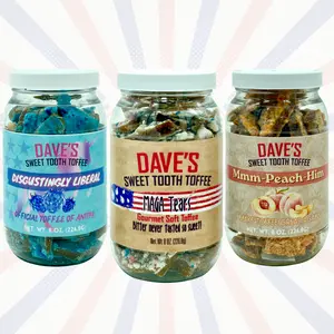 MAGA Tears flavored Gourmet Toffee - Dave's Sweet Tooth - Handmade Almond Toffee Topped with White Chocolate