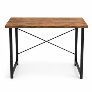32 Inch Small Computer Desk, Compact Writing Desk with Wood-Look Top and Metal Frame for Home Office, Bedroom, Dorm Room Portable Laptop