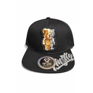 Top Level Hustle Teddy Snapback – Black