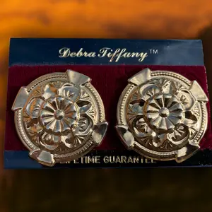 Debra Tiffany Medallion Stud Earrings
