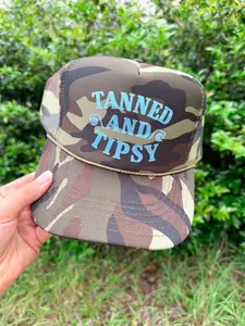 Tanned And Tipsy Full Camo Trucker Hat