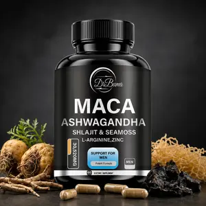 MACA Ashwagandha Shilajit & Sea Moss Capsules for Men, 60 Count Dietary Supplement with L-Arginine and Zinc, Daily Wellness Formula, Premium Black Bottle, Easy-to-Take Capsules for Home, Office, Outdoor and Everyday Travel Routine HealthcareVitaminDietary